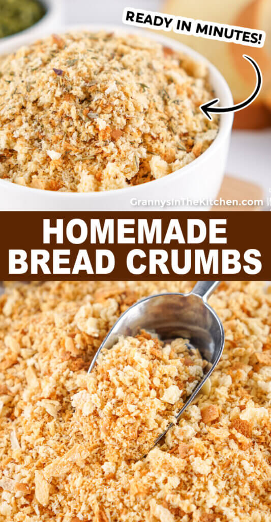 Homemade Italian Bread Crumbs Pinterest image.