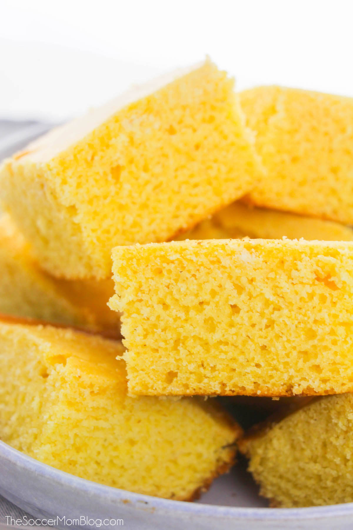 stack of cornbread squares.