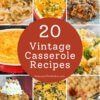 collection of vintage casserole recipe photos.