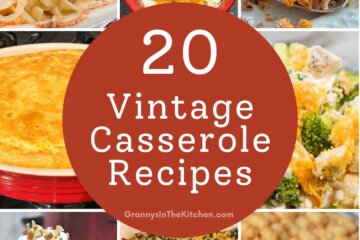 collection of vintage casserole recipe photos.